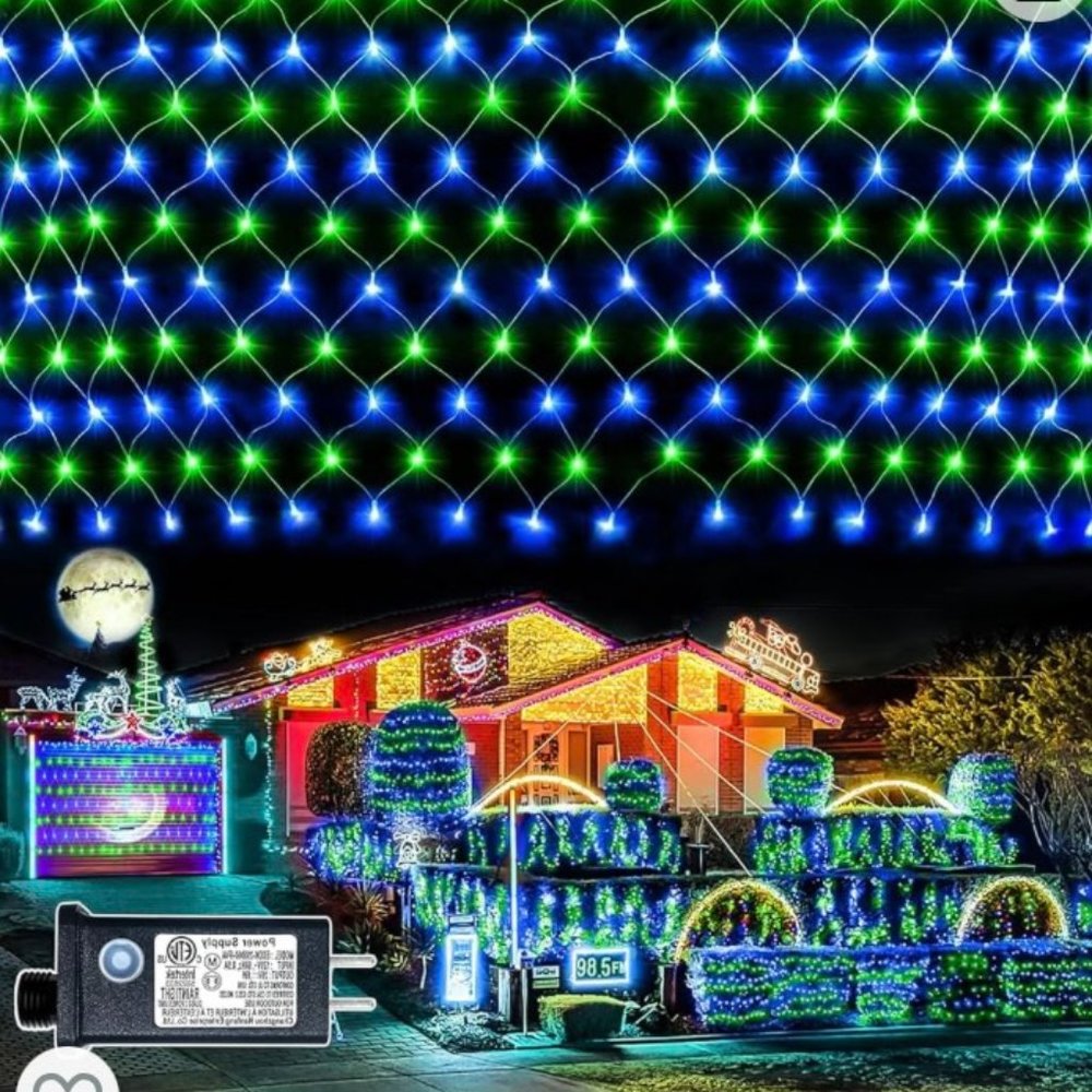 NIB XmasBokeh 200 LED 9.8ft x 6.6ft Outdoor Mesh Net Lights - Fast Ship!